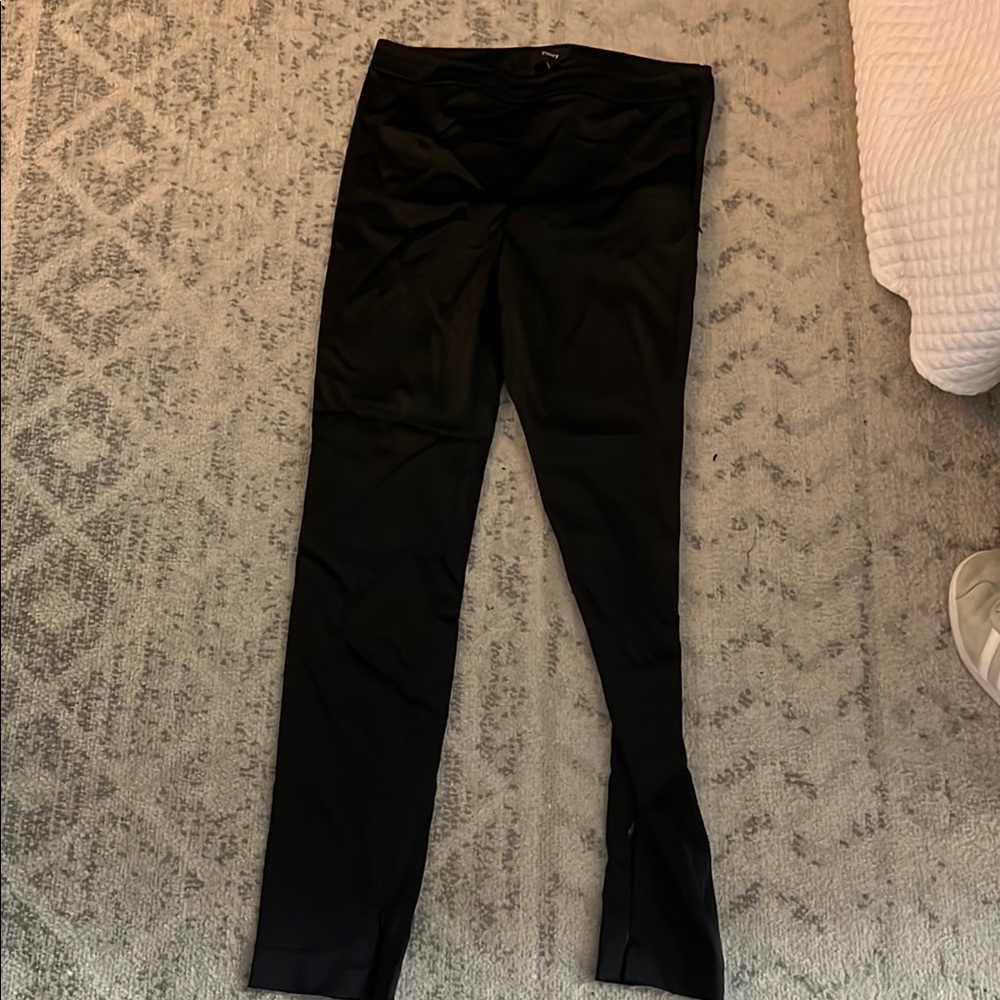 Black satin pants